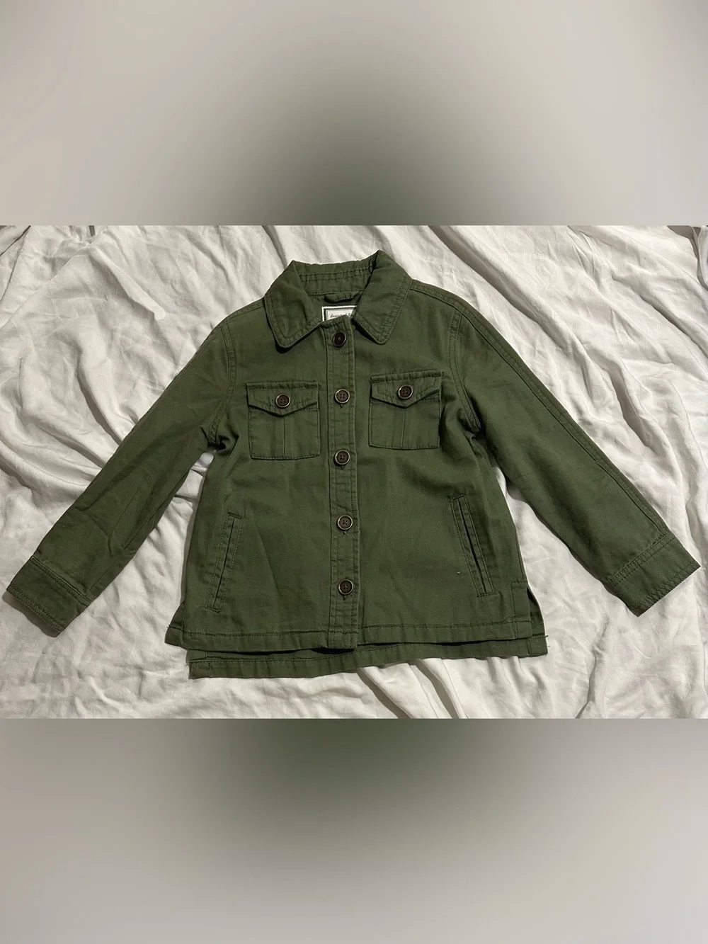 Gymboree Girls Olive Green Utility Shacket Jacket XS 4